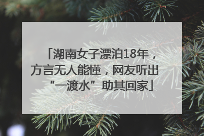 湖南女子漂泊18年，方言无人能懂，网友听出“一渡水”助其回家