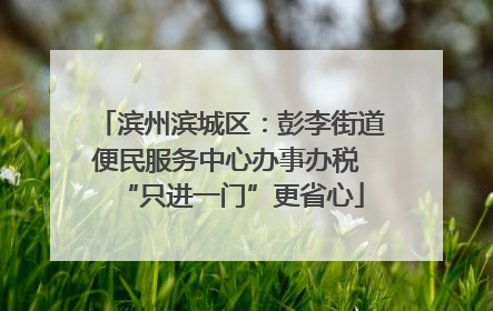 滨州滨城区：彭李街道便民服务中心办事办税 “只进一门”更省心