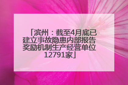 滨州：截至4月底已建立事故隐患内部报告奖励机制生产经营单位12791家