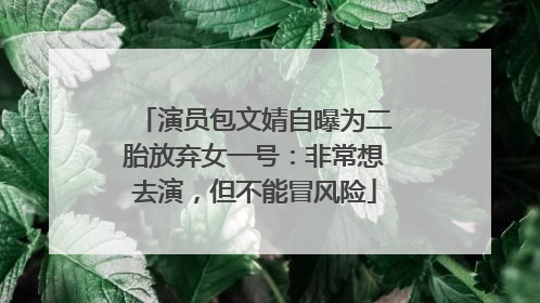 演员包文婧自曝为二胎放弃女一号：非常想去演，但不能冒风险