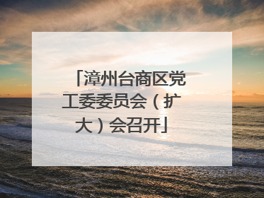 漳州台商区党工委委员会（扩大）会召开