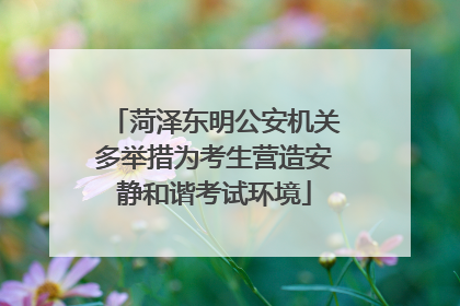菏泽东明公安机关多举措为考生营造安静和谐考试环境