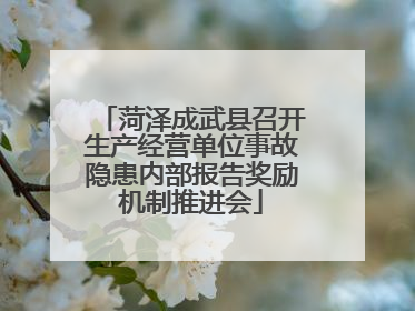 菏泽成武县召开生产经营单位事故隐患内部报告奖励机制推进会