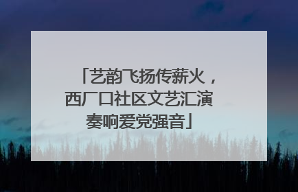 艺韵飞扬传薪火，西厂口社区文艺汇演奏响爱党强音