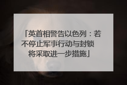 英首相警告以色列：若不停止军事行动与封锁 将采取进一步措施