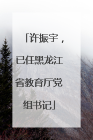 许振宇，已任黑龙江省教育厅党组书记