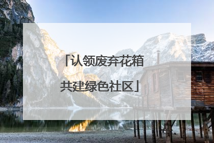 认领废弃花箱 共建绿色社区