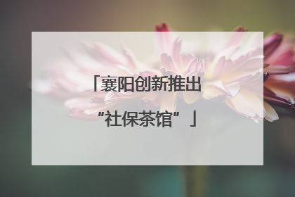 襄阳创新推出“社保茶馆”