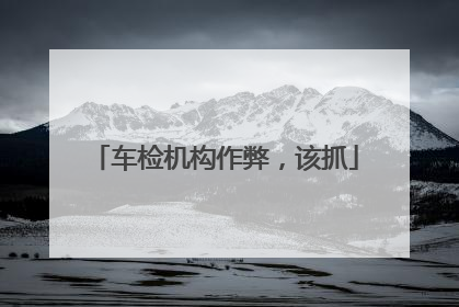 车检机构作弊，该抓