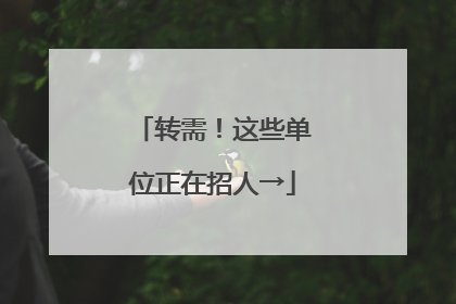 转需！这些单位正在招人→