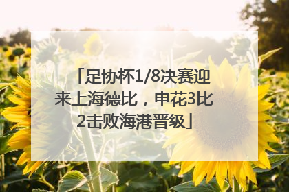 足协杯1/8决赛迎来上海德比，申花3比2击败海港晋级