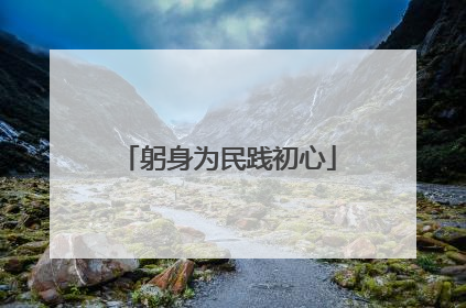 躬身为民践初心