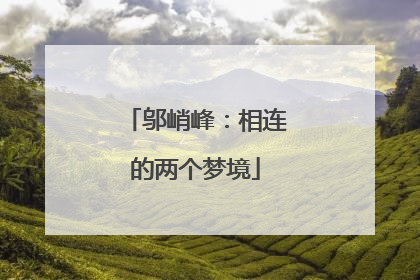 邬峭峰：相连的两个梦境