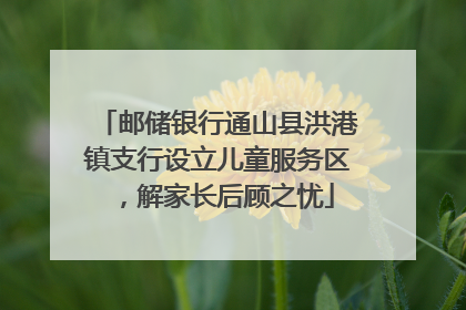 邮储银行通山县洪港镇支行设立儿童服务区，解家长后顾之忧