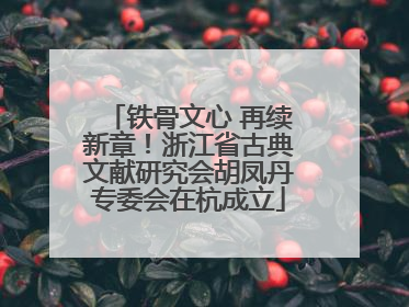 铁骨文心 再续新章！浙江省古典文献研究会胡凤丹专委会在杭成立