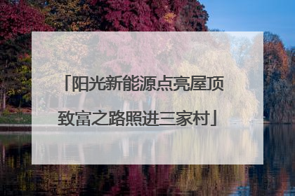 阳光新能源点亮屋顶 致富之路照进三家村