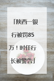 陕西一银行被罚85万！时任行长被警告