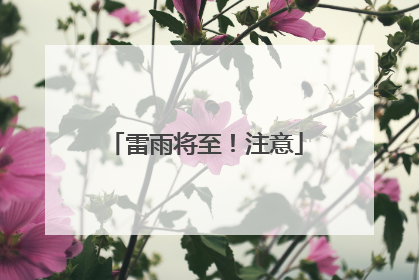 雷雨将至！注意