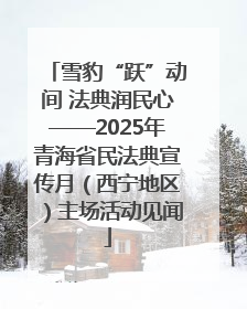 雪豹“跃”动间 法典润民心——2025年青海省民法典宣传月（西宁地区）主场活动见闻