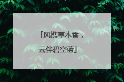 风携草木香，云伴碧空蓝