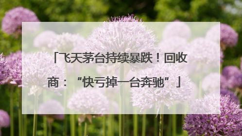 飞天茅台持续暴跌！回收商：“快亏掉一台奔驰”