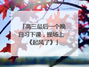 高三最后一个晚自习下课，操场上《起风了》