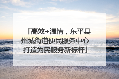 高效+温情，东平县州城街道便民服务中心打造为民服务新标杆