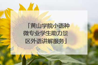 黄山学院小语种微专业学生助力景区外语讲解服务