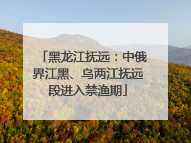 黑龙江抚远：中俄界江黑、乌两江抚远段进入禁渔期