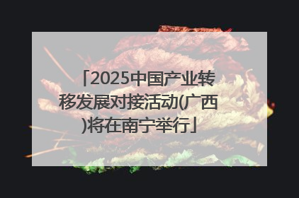 2025中国产业转移发展对接活动(广西)将在南宁举行