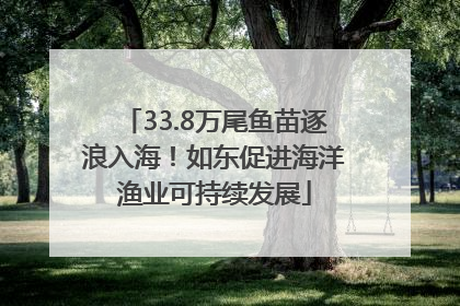 33.8万尾鱼苗逐浪入海！如东促进海洋渔业可持续发展