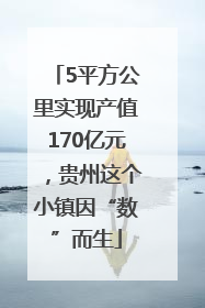 5平方公里实现产值170亿元，贵州这个小镇因“数”而生
