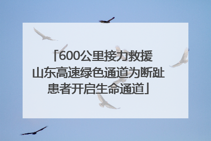 600公里接力救援 山东高速绿色通道为断趾患者开启生命通道