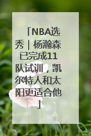 NBA选秀｜杨瀚森已完成11队试训，凯尔特人和太阳更适合他